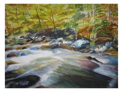 8. Yellow Tree with Water Fall