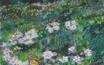 a butterfly in flower velly